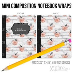 Blush Charcoal 15 – Mini Composition Notebook Wrap (3.25" x 4.5") | Vinyl Notebook Cover