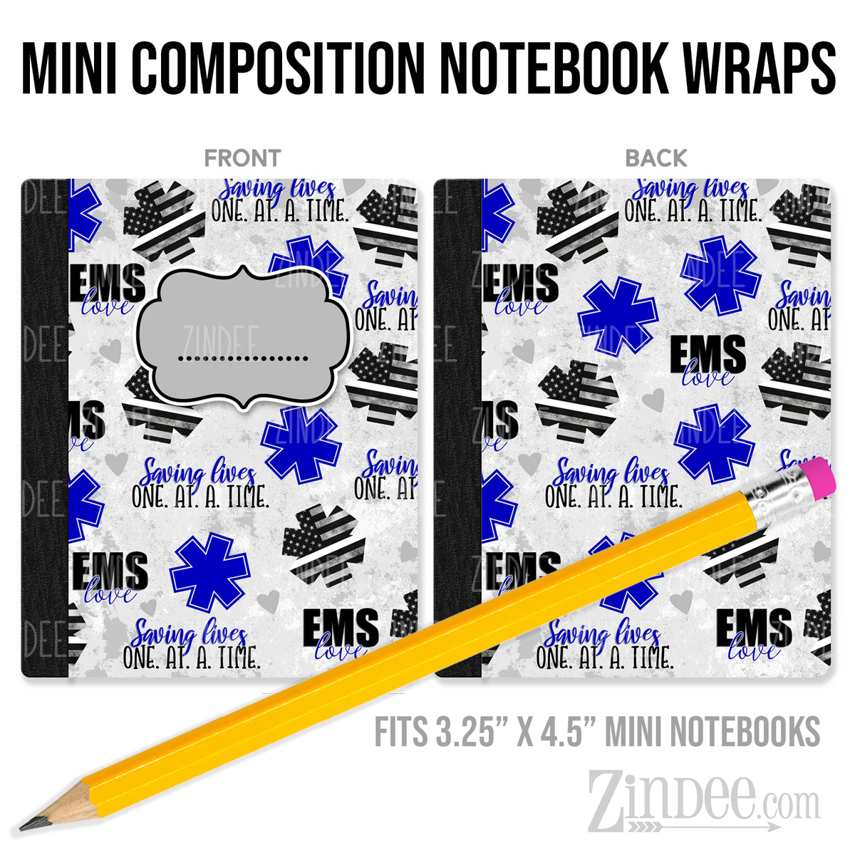 EMS – Mini Composition Notebook Wrap (3.25" x 4.5") | Vinyl Notebook Cover
