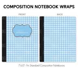 Composition Notebook Wrap- Gingham 3