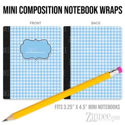 Gingham 3 – Mini Composition Notebook Wrap (3.25" x 4.5") | Vinyl Notebook Cover
