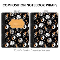 Composition Notebook Wrap- Magic Eight Ball Checker