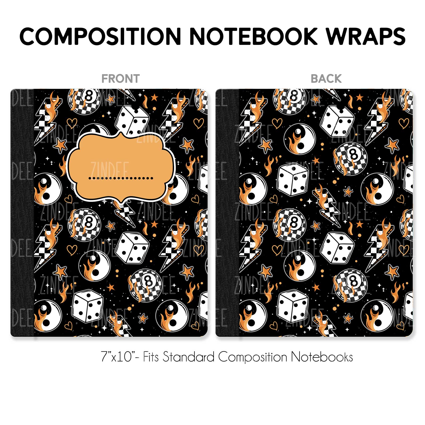 Magic Eight Ball Checker – Composition Notebook Wrap (Classic) | Vinyl Notebook Cover