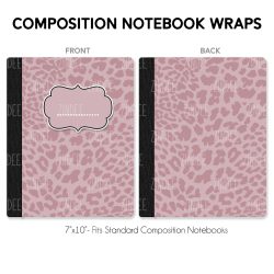 Composition Notebook Wrap- Neutral Leopard Pink