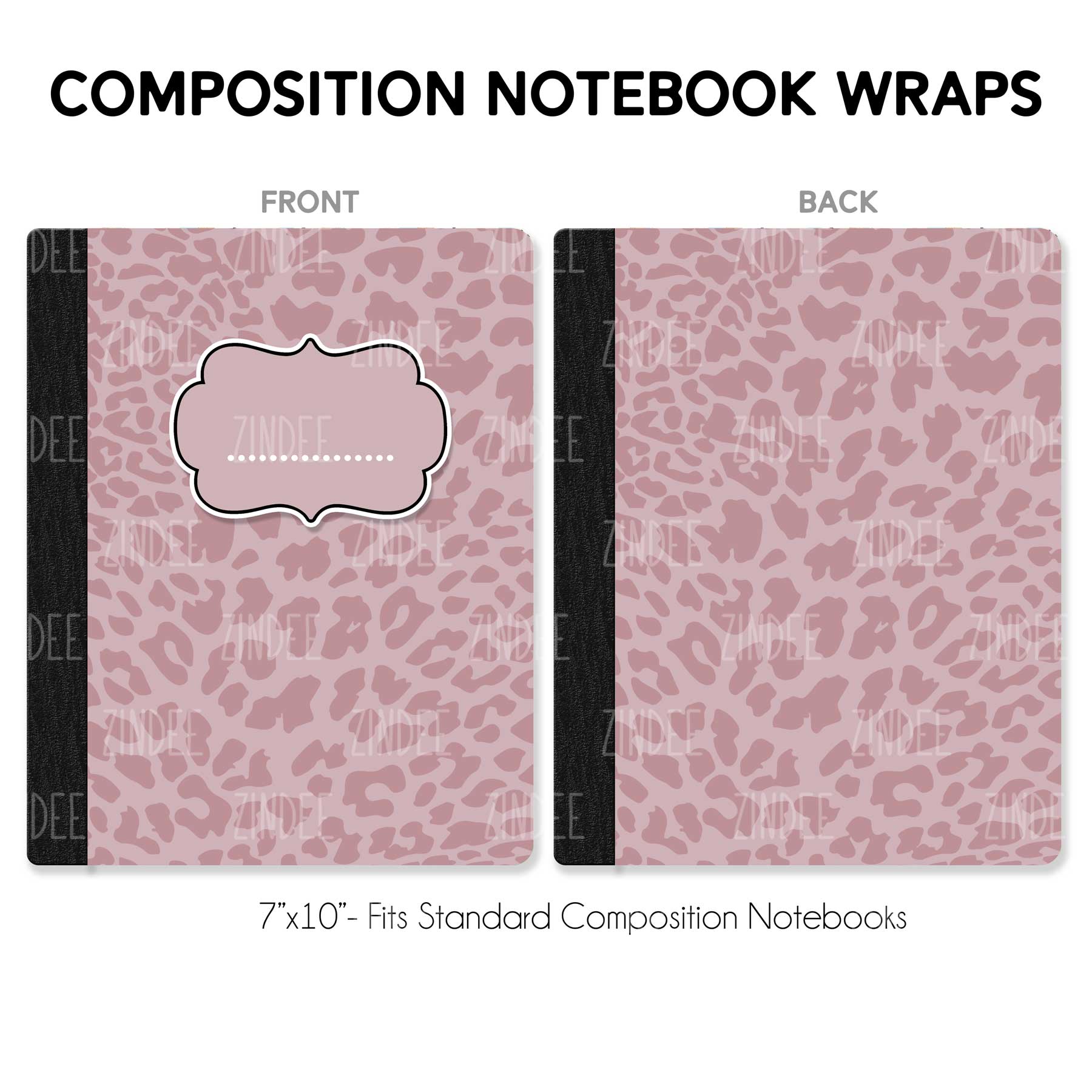 Neutral Leopard Pink – Composition Notebook Wrap (Classic) | Vinyl Notebook Cover