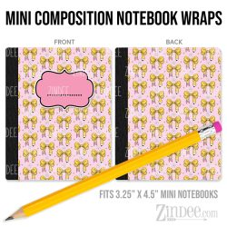 Pencil Coquette – Mini Composition Notebook Wrap (3.25" x 4.5") | Vinyl Notebook Cover