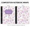 Composition Notebook Wrap- Pink Purple Crystals