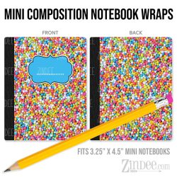 Sprinkles – Mini Composition Notebook Wrap (3.25" x 4.5") | Vinyl Notebook Cover