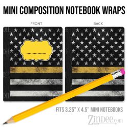 Grunge Yellow Line Extra Stars – Mini Composition Notebook Wrap (3.25" x 4.5") | Vinyl Notebook Cover