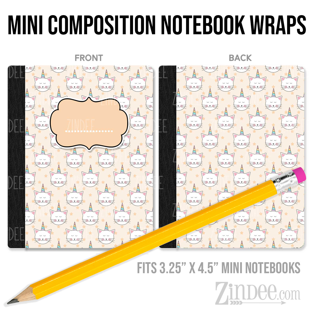 Meowgical 11 – Mini Composition Notebook Wrap (3.25" x 4.5") | Vinyl Notebook Cover