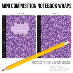 Purple Awareness 4 – Mini Composition Notebook Wrap (3.25" x 4.5") | Vinyl Notebook Cover