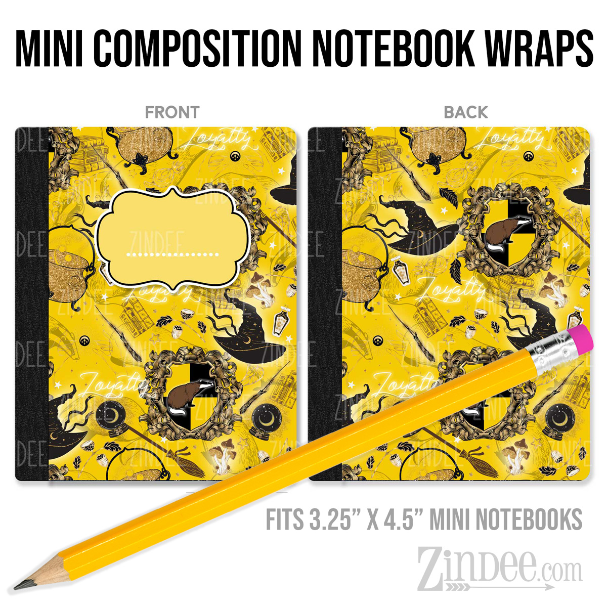 Team Badger – Mini Composition Notebook Wrap (3.25" x 4.5") | Vinyl Notebook Cover