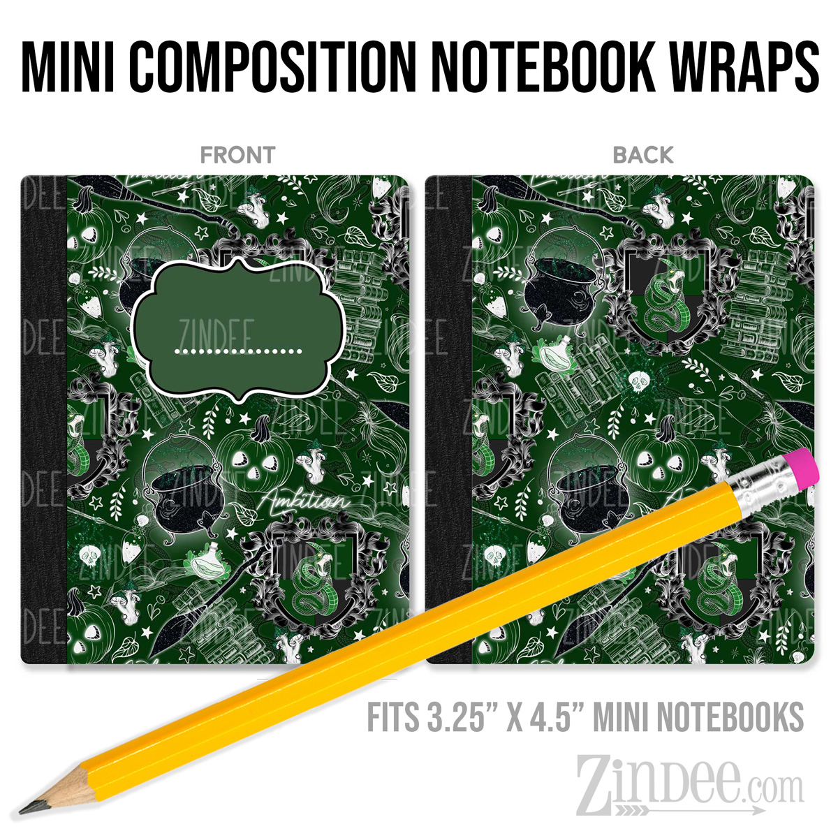 Team Snake – Mini Composition Notebook Wrap (3.25" x 4.5") | Vinyl Notebook Cover