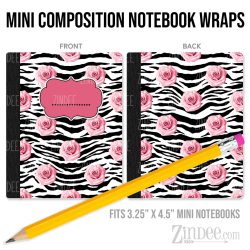Silk Rose 15 – Mini Composition Notebook Wrap (3.25" x 4.5") | Vinyl Notebook Cover