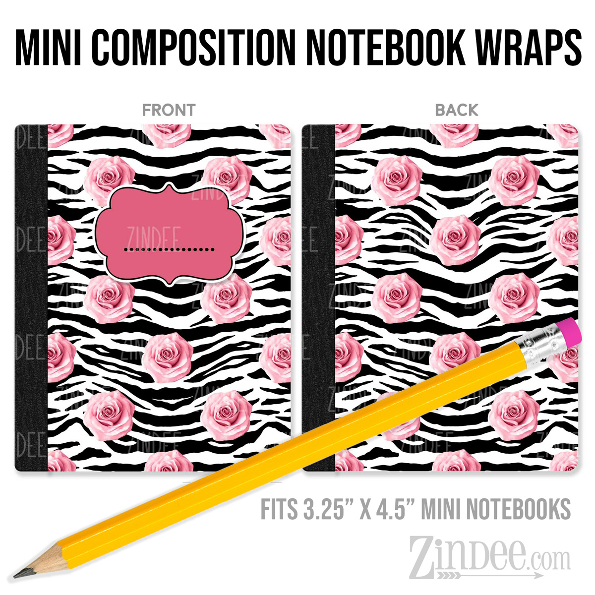 Silk Rose 15 – Mini Composition Notebook Wrap (3.25" x 4.5") | Vinyl Notebook Cover