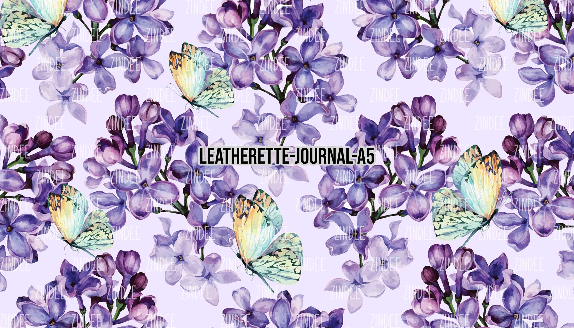 Lilac Butterflies - Journal Size- A5 (Faux Leather)