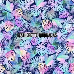 Neon Tropics Blue- Journal Size- A5 (Faux Leather)