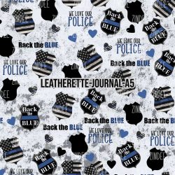 Police Love Seamless - Journal Size- A5 (Faux Leather)
