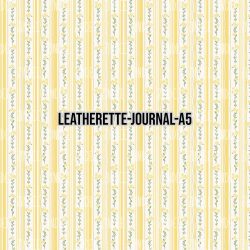 Rosy Stripe Wallpaper Yellow- Journal Size- A5 (Faux Leather)