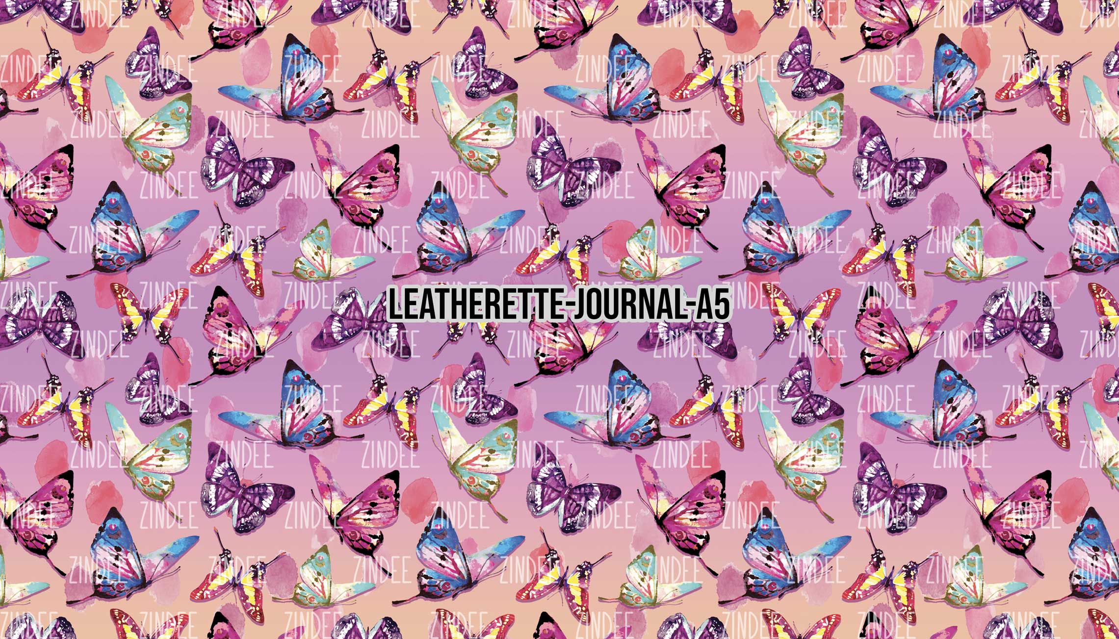 Seamless Butterflies- Journal Size- A5 (Faux Leather)