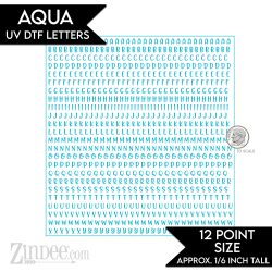 Aqua Alphabet Letters – UV DTF (12pt) | A-Z Letter Decals