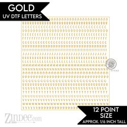 Gold Alphabet Letters – UV DTF (12pt) | A-Z Letter Decals