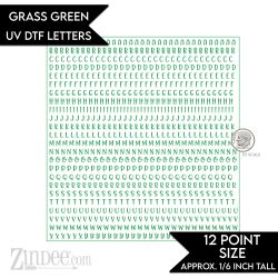 Grass Green Alphabet Letters – UV DTF (12pt) | A-Z Letter Decals