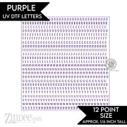 Purple Alphabet Letters – UV DTF (12pt) | A-Z Letter Decals