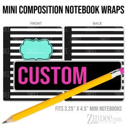 Custom – Mini Composition Notebook Wrap (3.25″ x 4.5″) | Vinyl Notebook