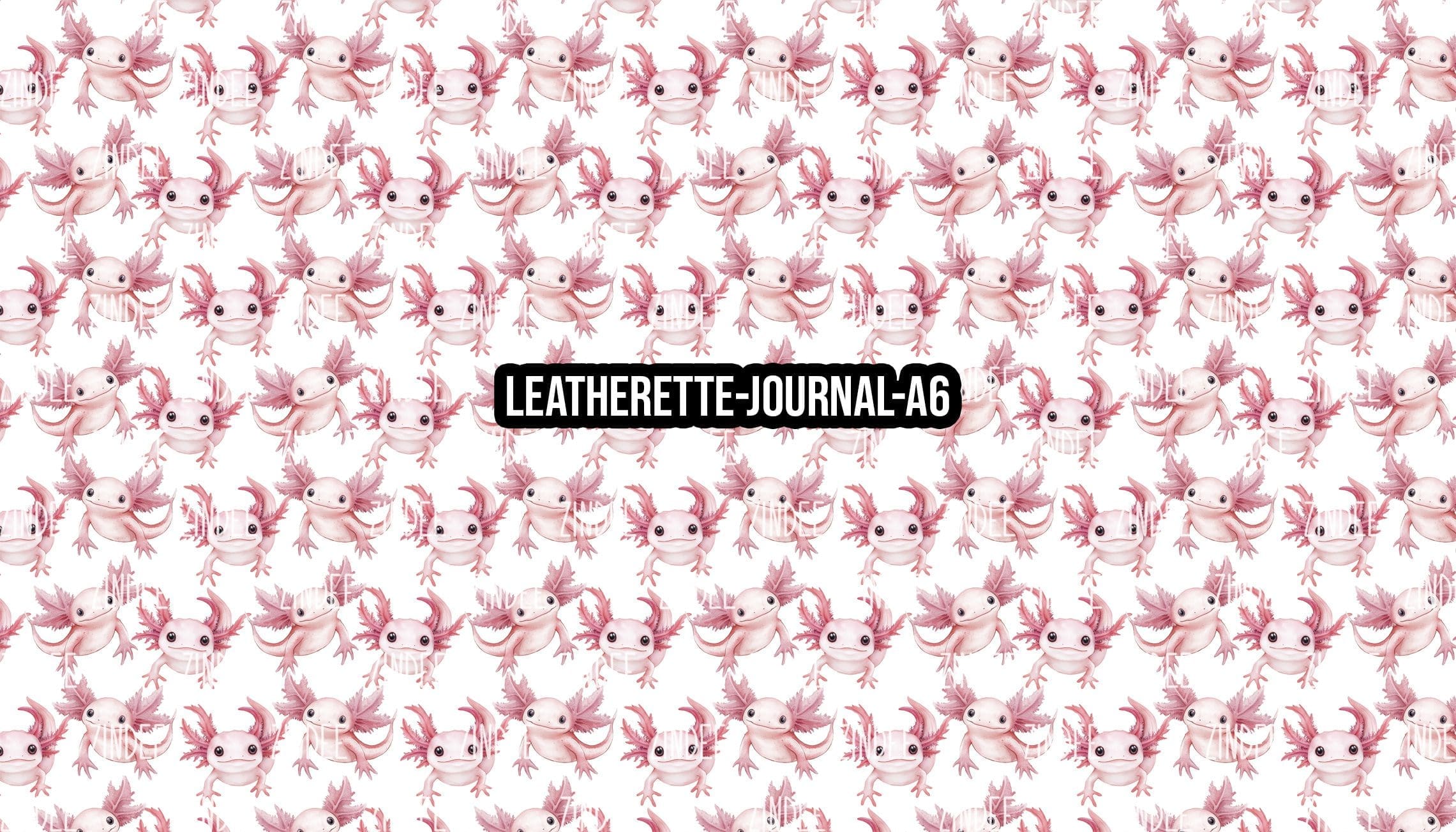 Axolotl - Journal Size- A6 (Faux Leather)