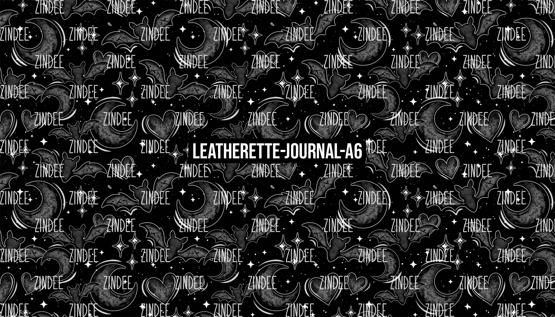 Bats and Hearts - Journal Size- A6 (Faux Leather)