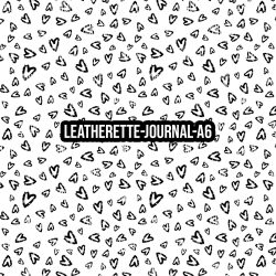 Black Sketch Hearts - Journal Size- A6 (Faux Leather)
