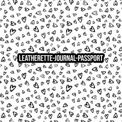 Black Sketch Hearts - Journal- PASSPORT Size (Faux Leather)