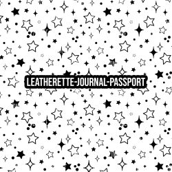 Black Sketch Stars - Journal- PASSPORT Size (Faux Leather)