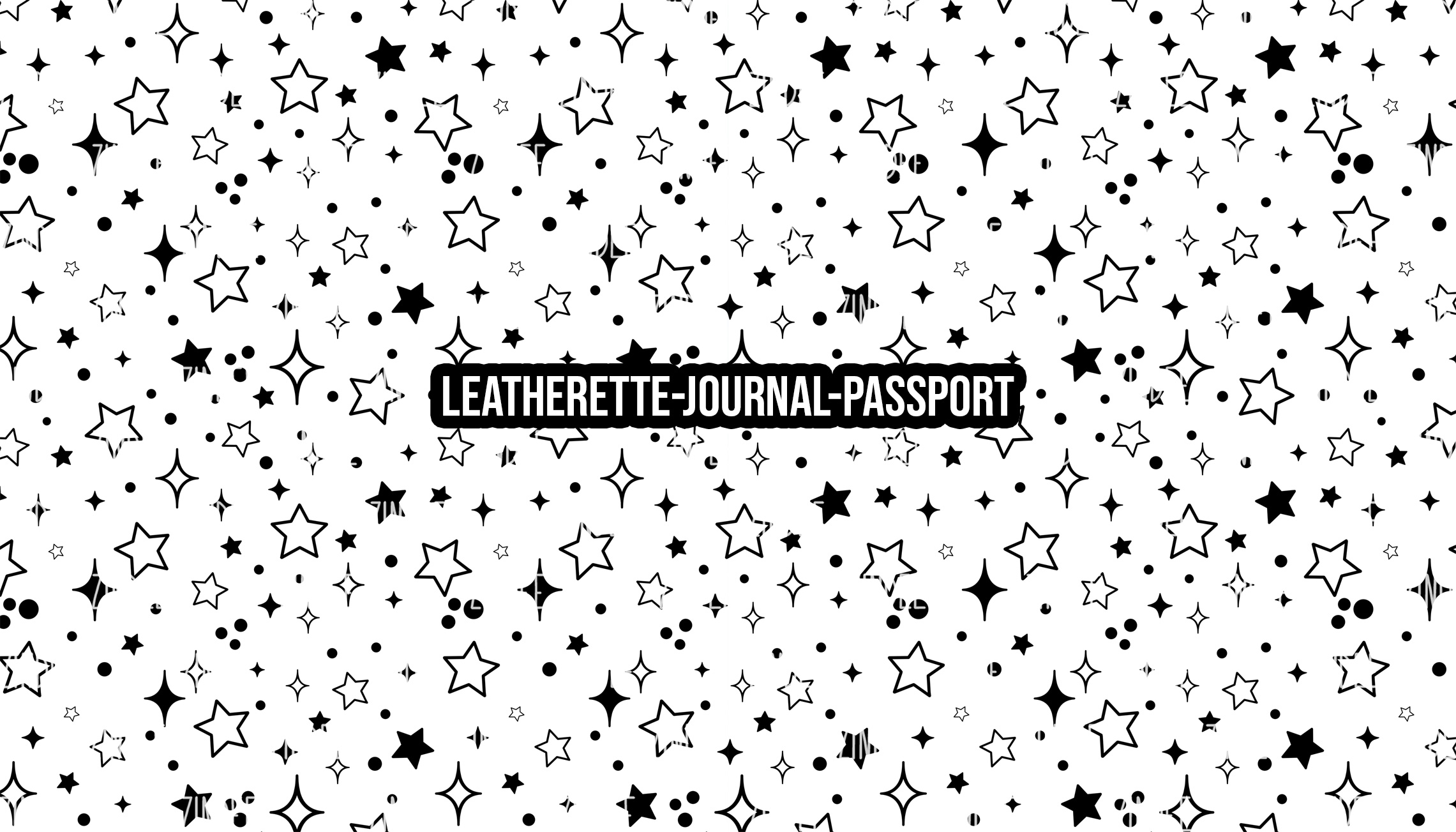 Black Sketch Stars - Journal- PASSPORT Size (Faux Leather)