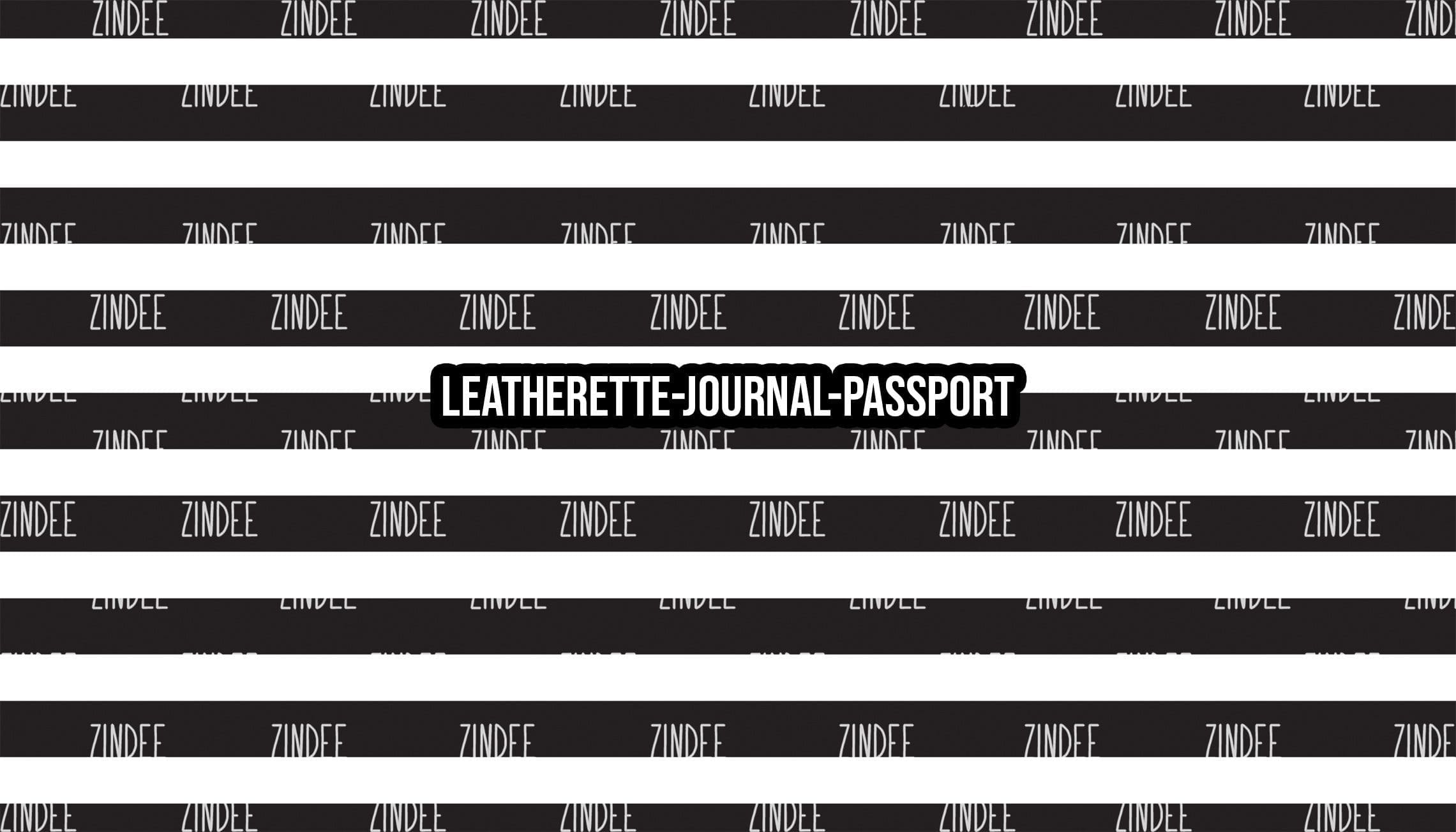 Black White Stripe - Journal- PASSPORT Size (Faux Leather)