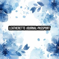 Blue Floral Watercolor - Journal- PASSPORT Size (Faux Leather)