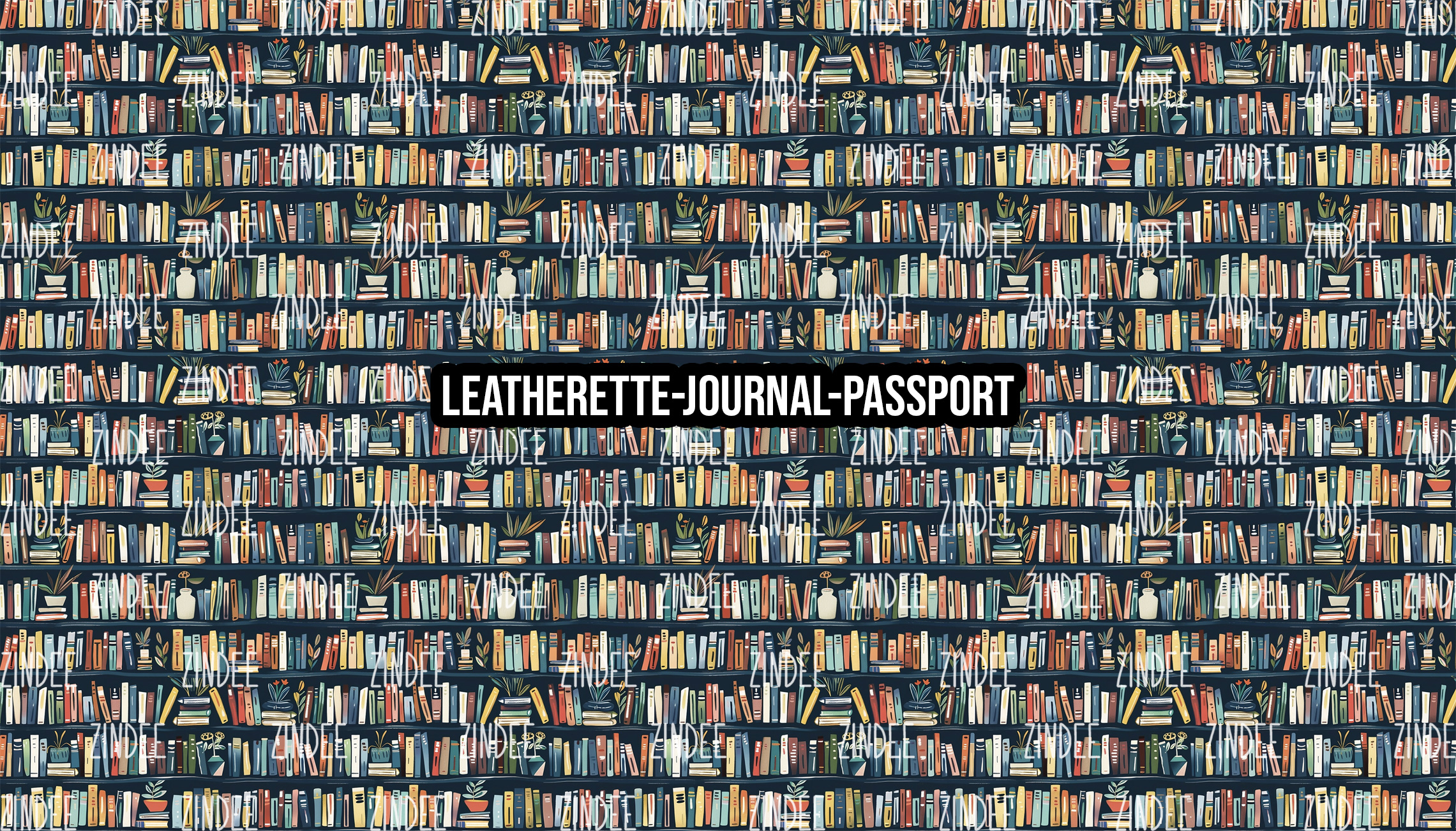 Bookshelves and Plants - Journal- PASSPORT Size (Faux Leather)
