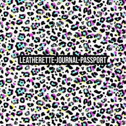 Brightly Colored Leopard - Journal- PASSPORT Size (Faux Leather)