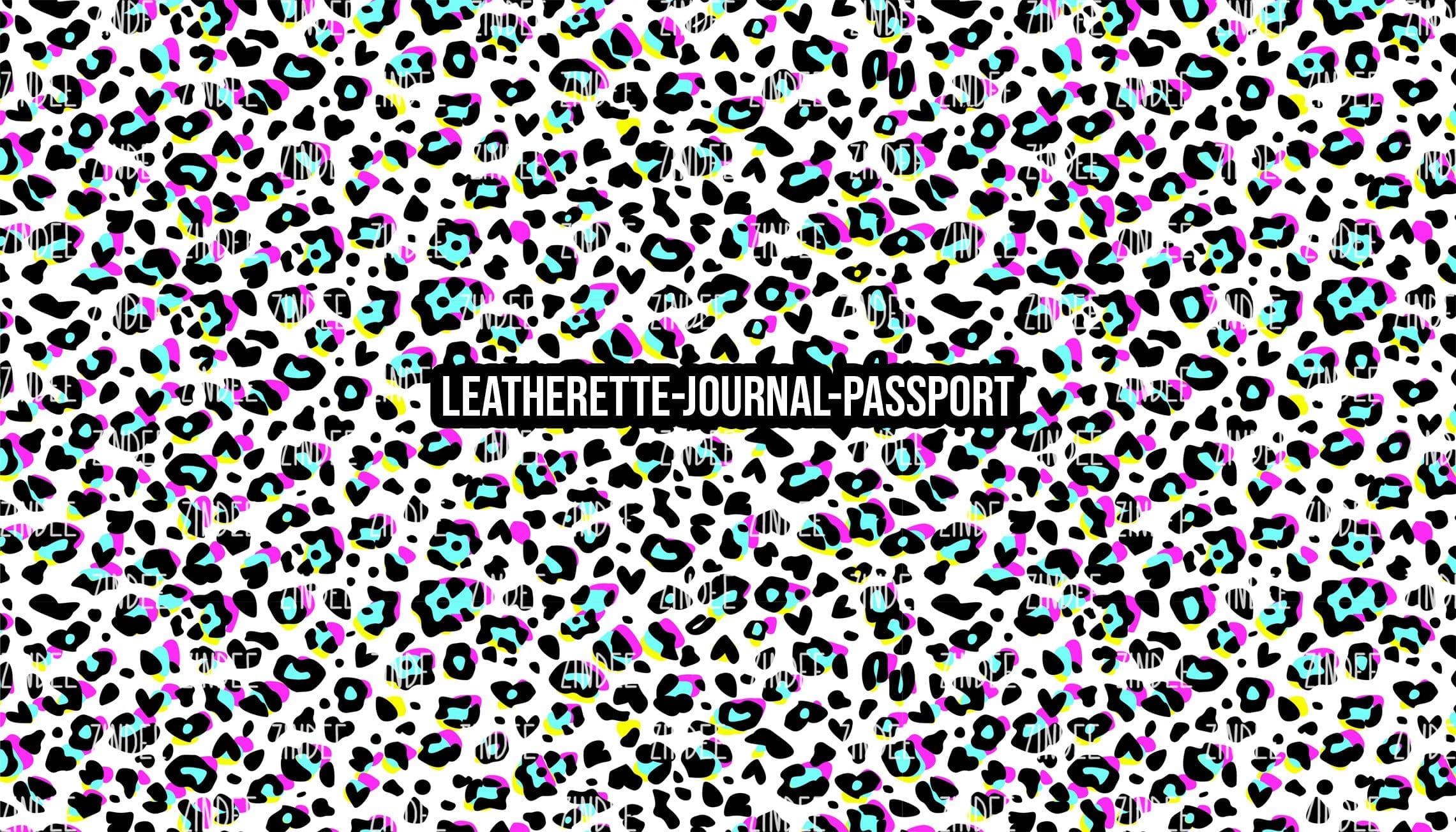 Brightly Colored Leopard - Journal- PASSPORT Size (Faux Leather)