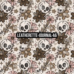 Brown Floral Skellie - Journal Size- A6 (Faux Leather)