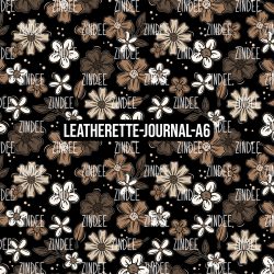 Brown Florals - Journal Size- A6 (Faux Leather)