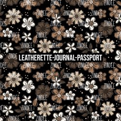 Brown Florals - Journal- PASSPORT Size (Faux Leather)