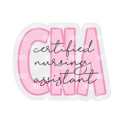CNA Script- Certified Nursing Assistant– Acrylic Badge Reel Blank (2") No Hole | Optional Sticker or UV DTF