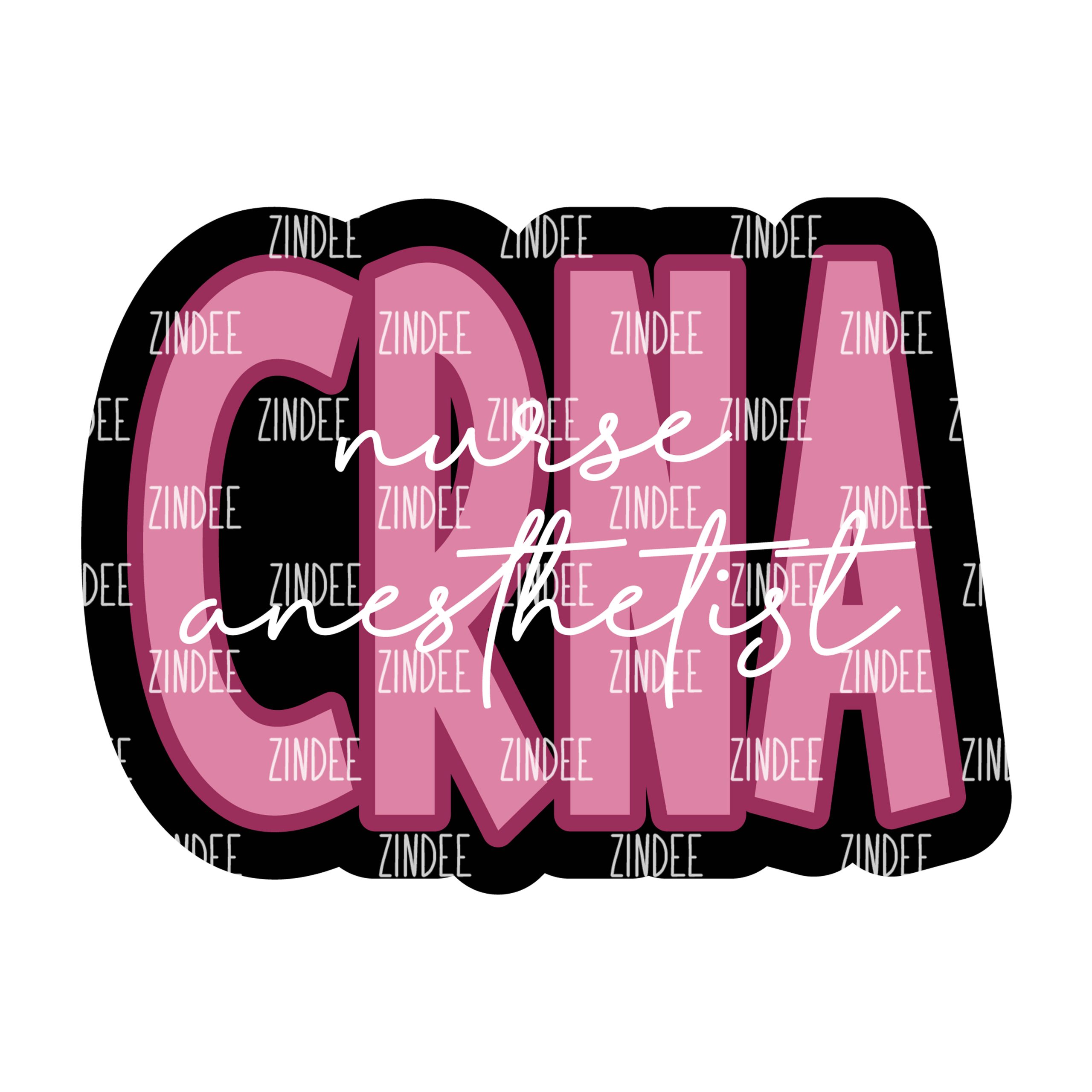 CRNA Script-Nurse Anethetist– Acrylic Badge Reel Blank (2") No Hole | Optional Sticker or UV DTF