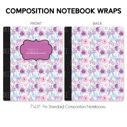 Pastel Floral Bows – Composition Notebook Wrap (Classic) | Vinyl Notebook Cover