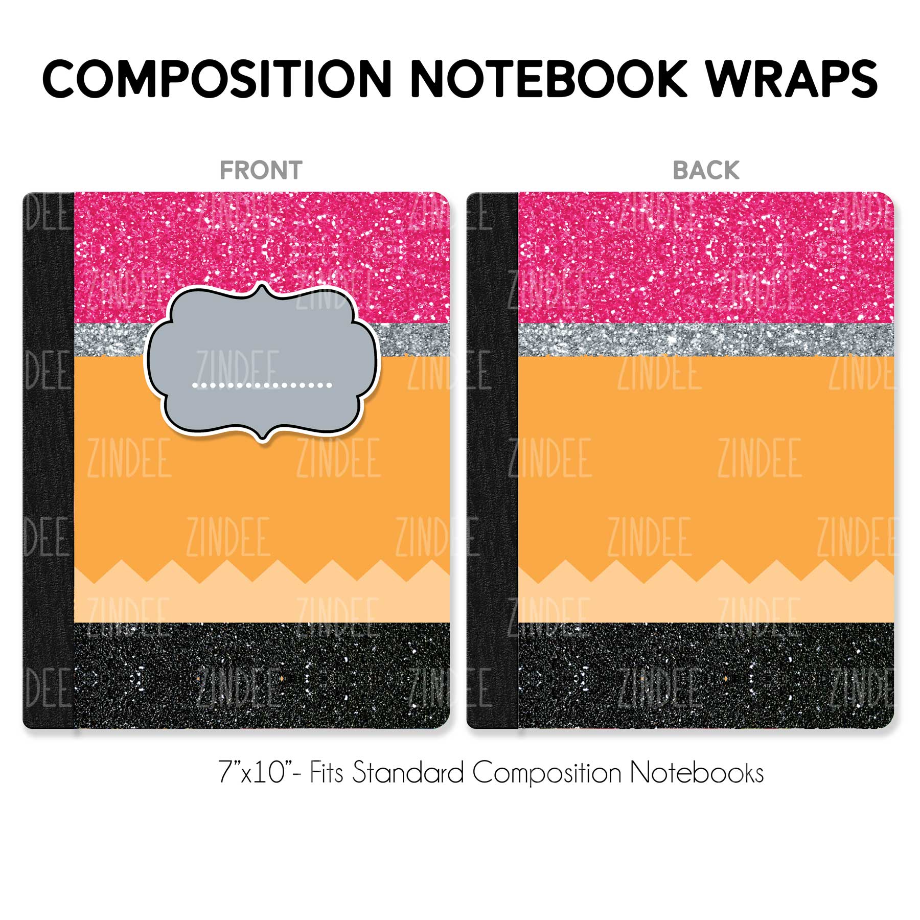 Pencil Pattern – Composition Notebook Wrap (Classic) | Vinyl Notebook Cover