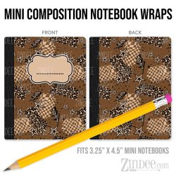 Cheetah Checker – Mini Composition Notebook Wrap (3.25" x 4.5") | Vinyl Notebook Cover
