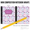 Pastel Floral Bows – Mini Composition Notebook Wrap (3.25" x 4.5") | Vinyl Notebook Cover