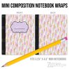 Purple Dots Brush Strokes – Mini Composition Notebook Wrap (3.25" x 4.5") | Vinyl Notebook Cover