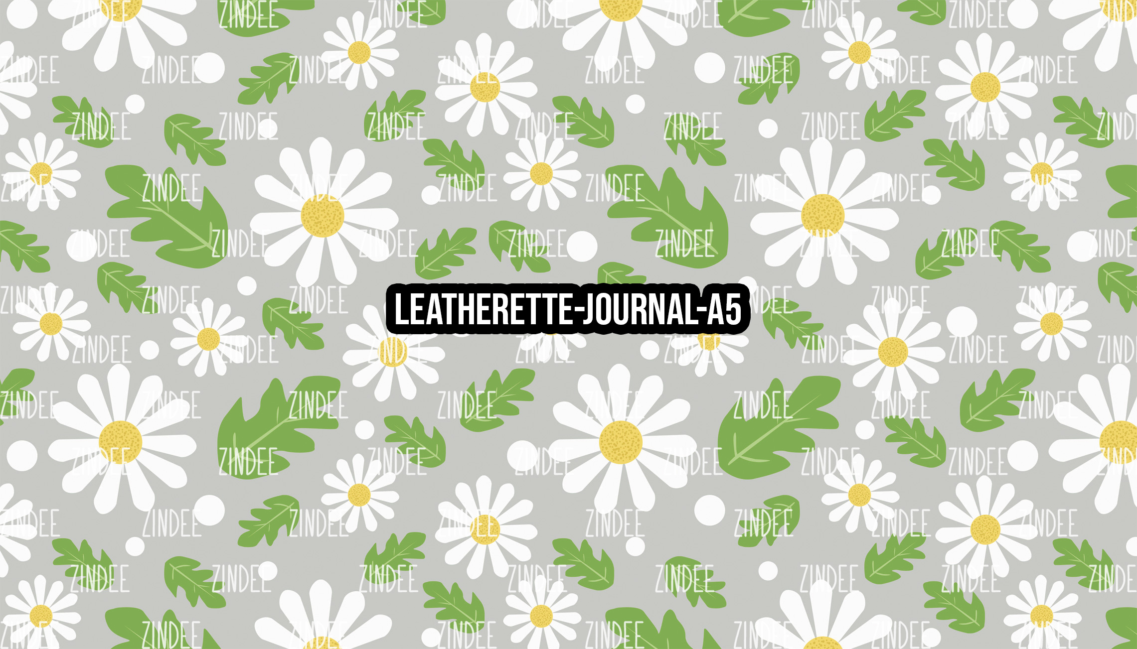 Daisy Blooms 6 - Journal Size- A5 (Faux Leather)